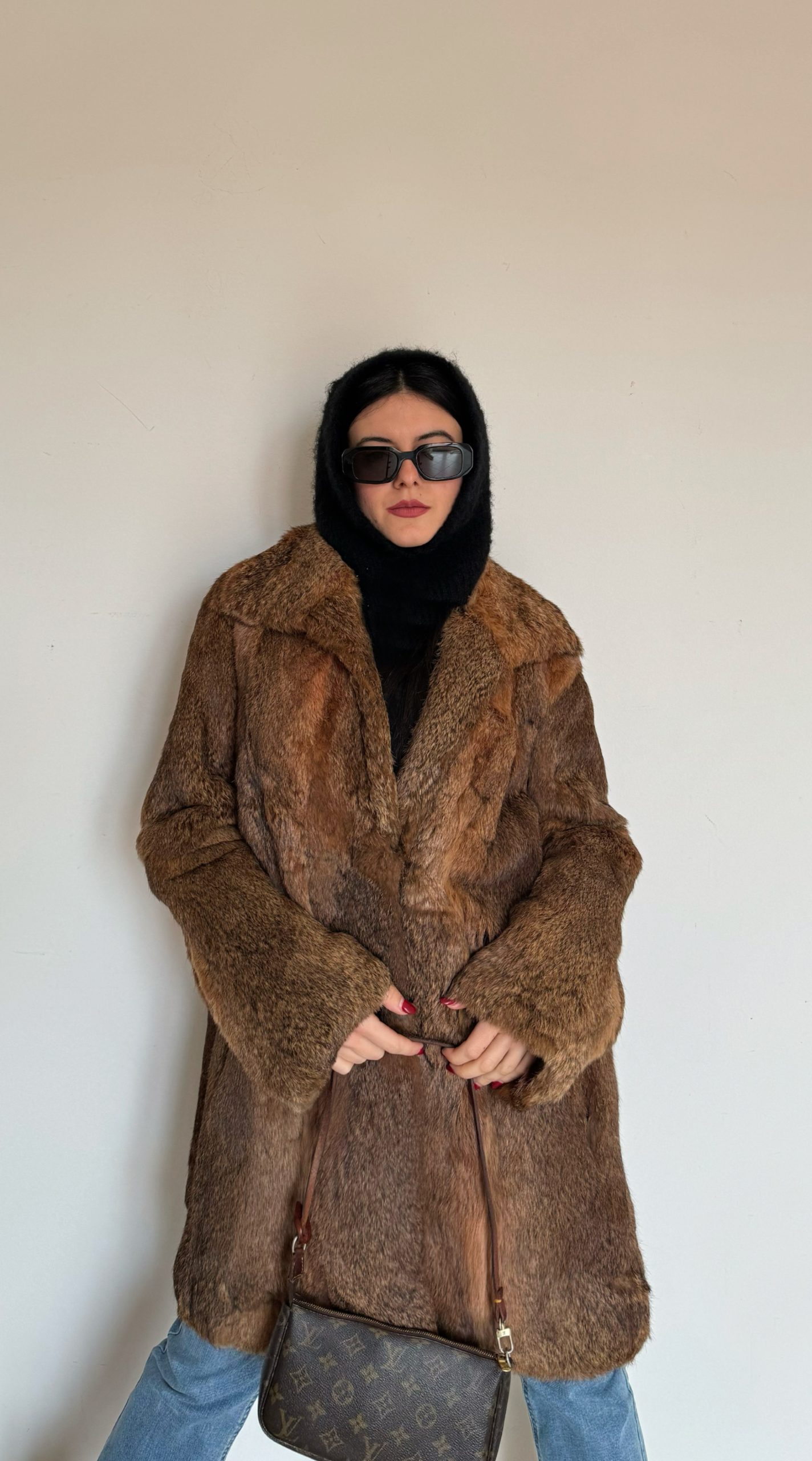 Vera pelliccia vintage marrone caldo - immagine 2