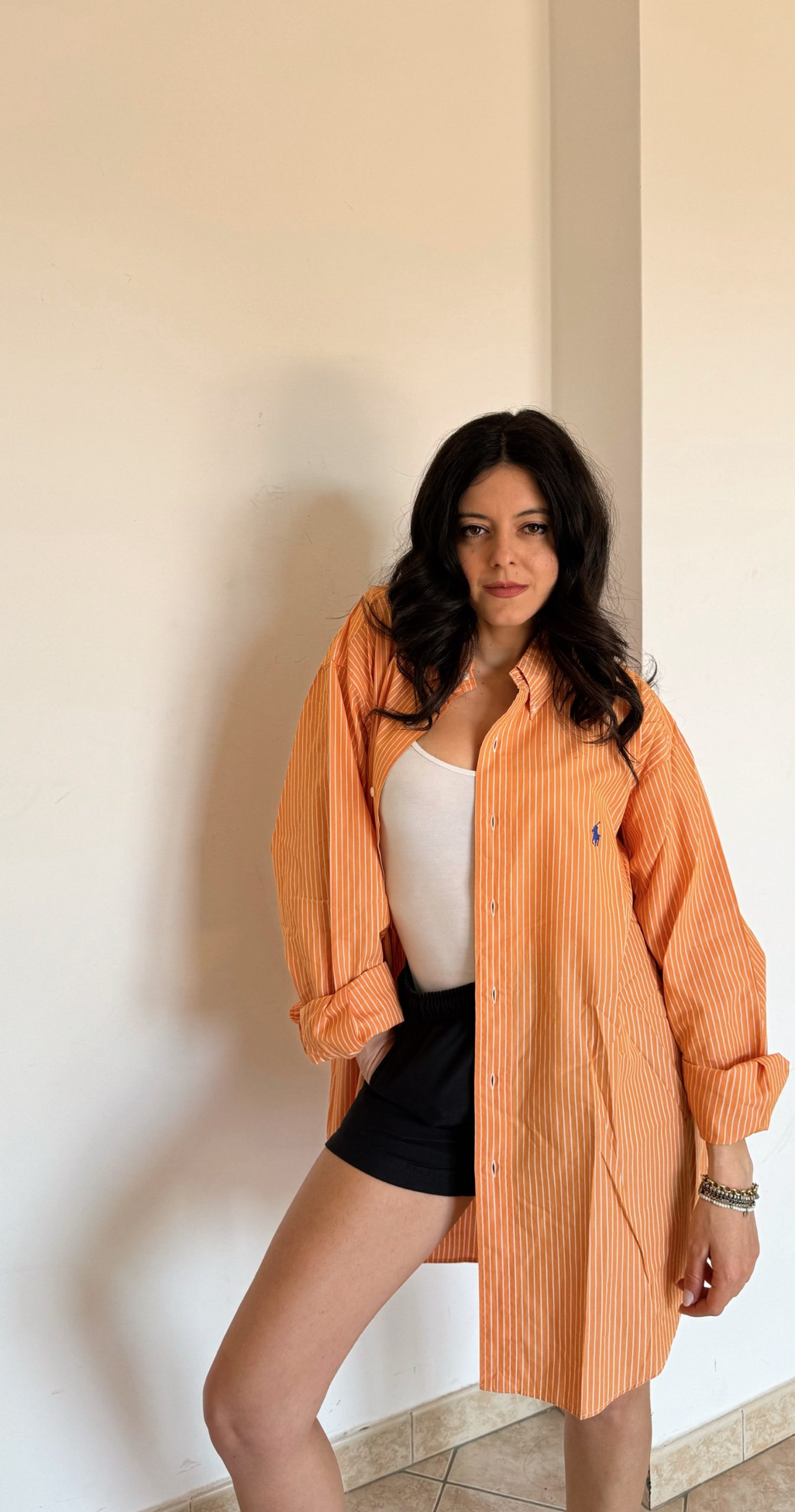 Camicia a righe Ralph Lauren arancione