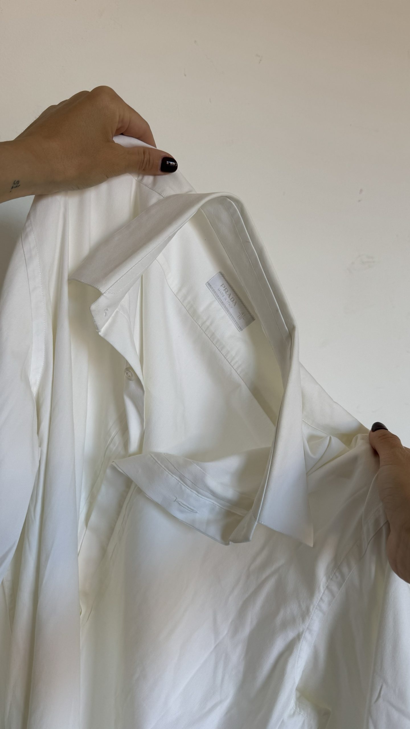 Camicia bianca in misto cotone Prada da uomo