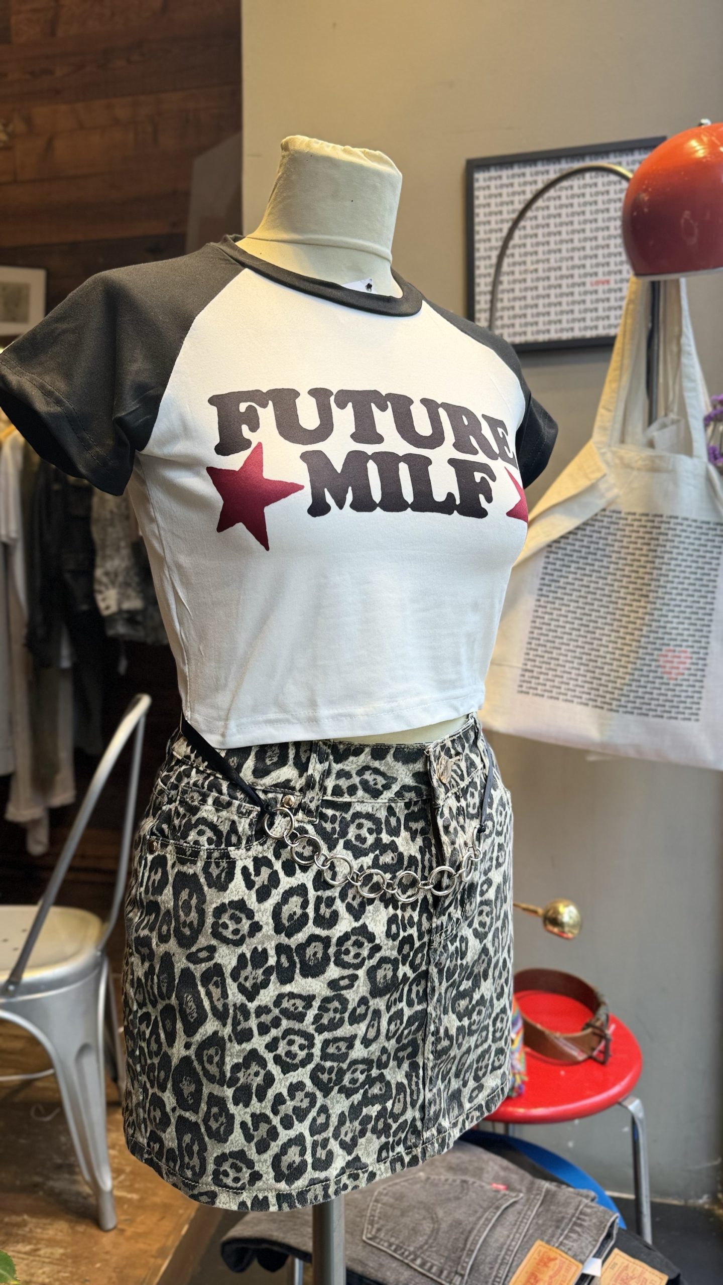 Gonna animalier mini in misto cotone - immagine 2