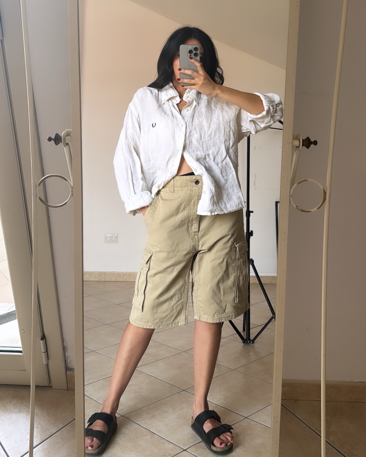 Camicia in lino Fred Perry bianca - immagine 3