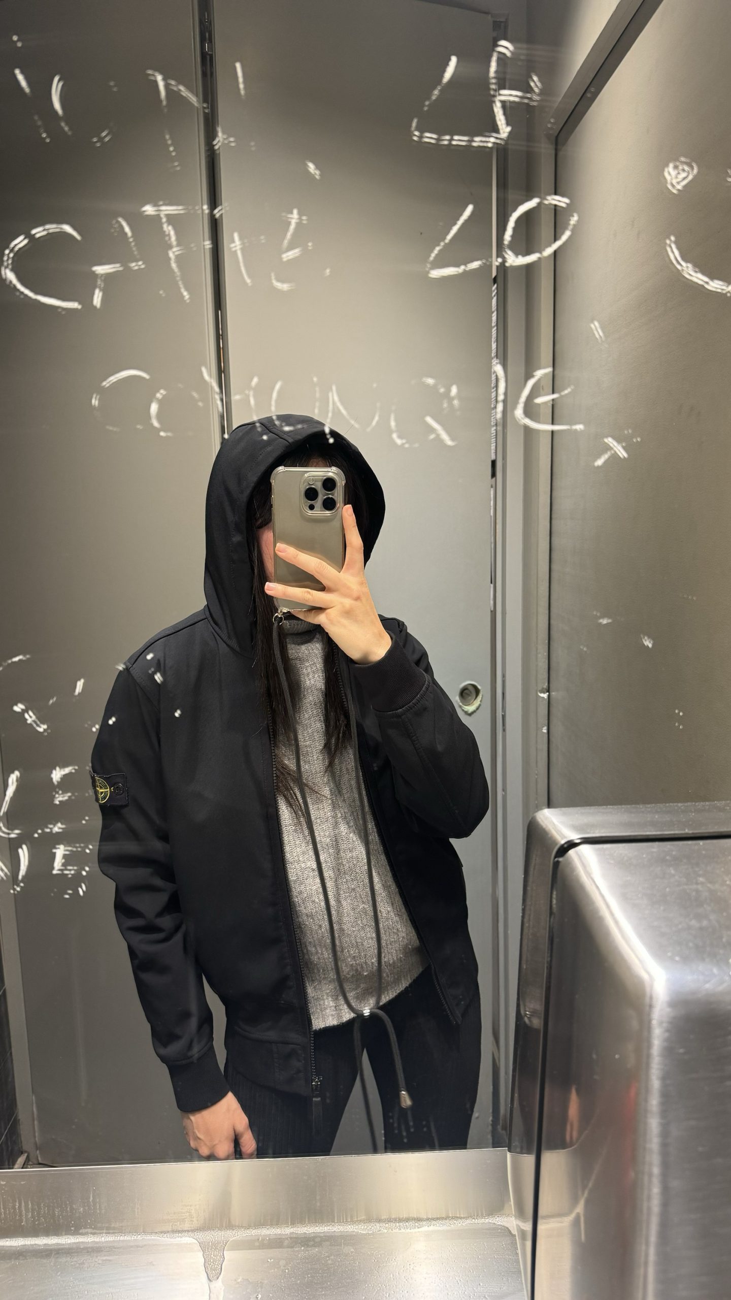 Giubbotto Stone Island Junior blu/nero foderato con cappuccio - immagine 3