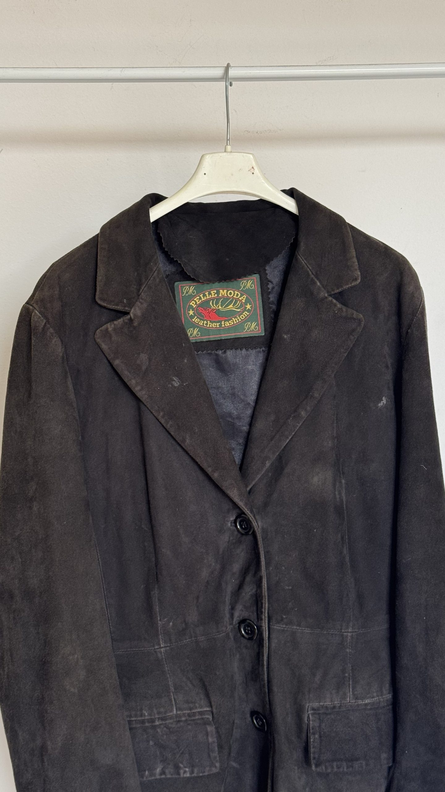 Blazer/giacca in suede marrone scuro virale