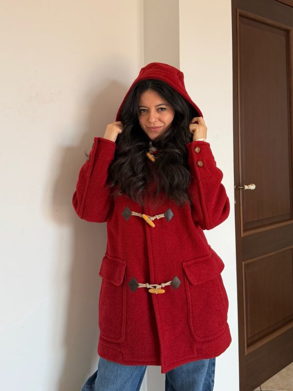 Cappotto Montgomery rosso Valentino Jeans con cappuccio