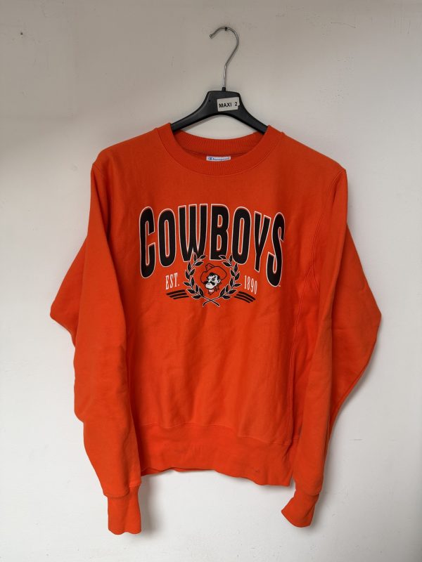 Felpa Champion anni 90 oversize felpata arancione