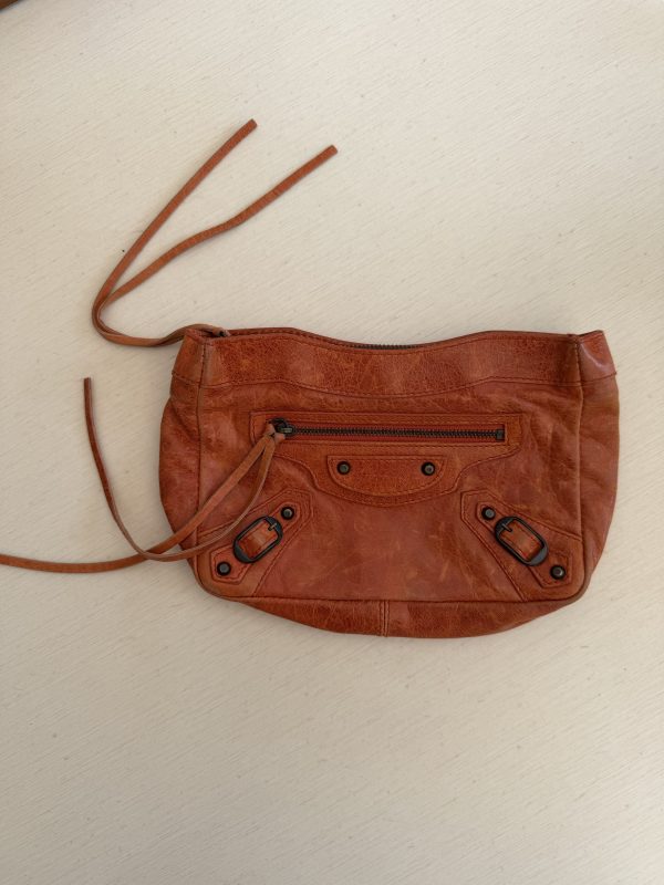 Cloutch Balenciaga City arancione in pelle