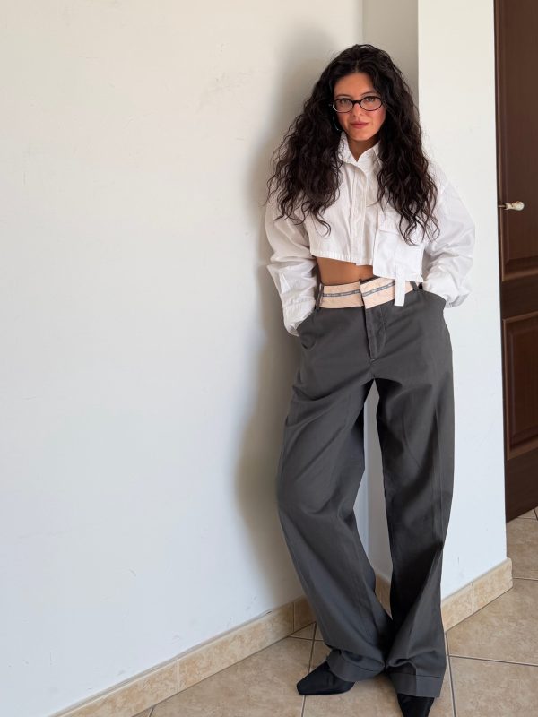 Pantalone ampio sartoriale dal taglio maschile D&G