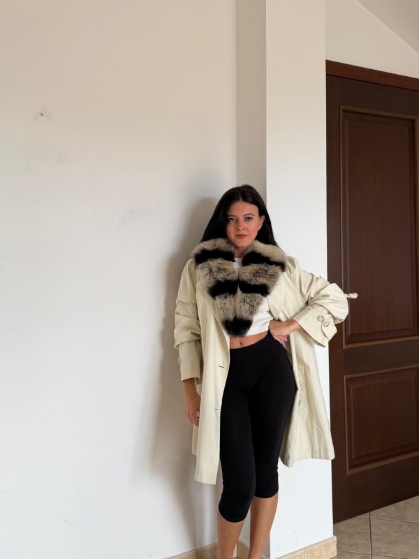 Trench midi Max&Co panna donna doppiopetto