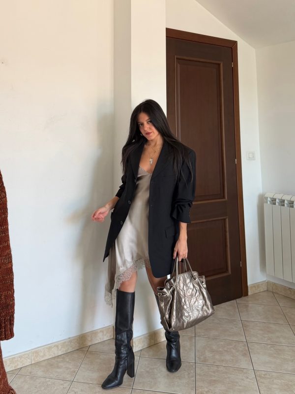 Coordinato da uomo pantaloni e giacca Neri in pura lana vergine
