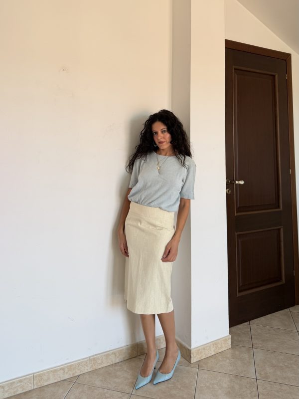 Maglioncino celeste 100% cashmere