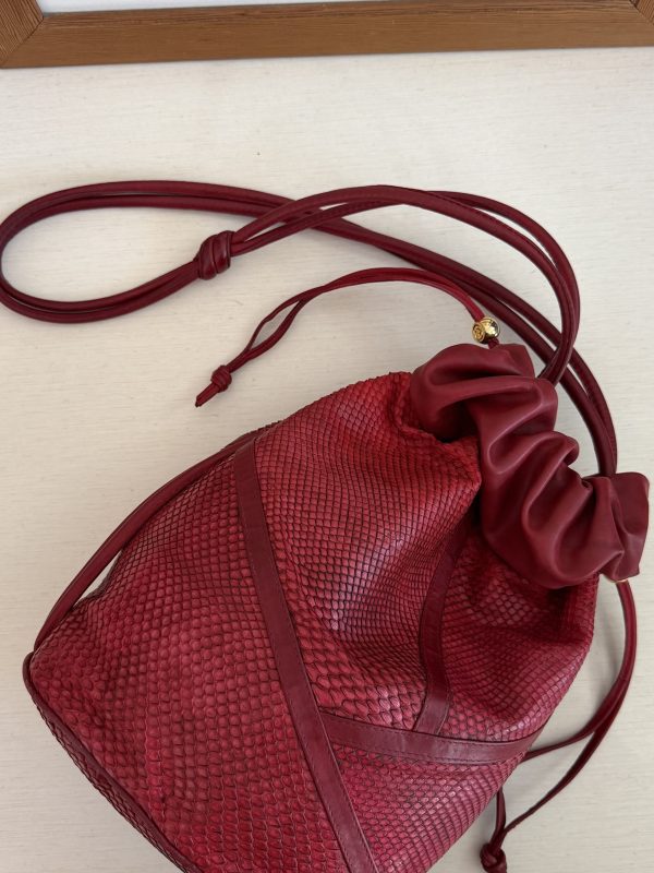 Secchiello a tracolla in vero pitone Gucci anni 70