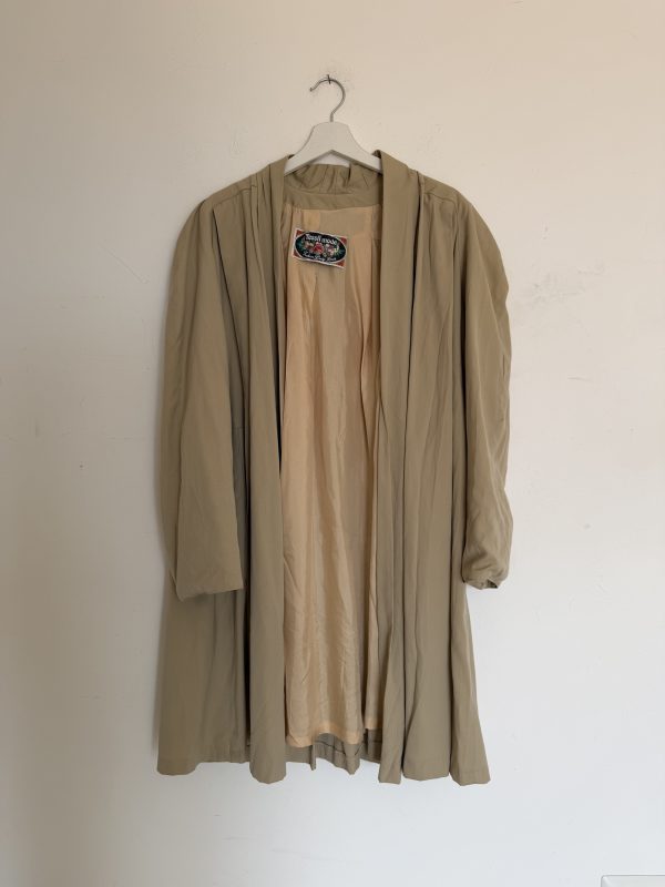 Trench di cotone da donna vintage modello raglan